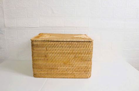 Giỏ mây đan chữ nhật đựng đồ đa năng có nắp - Thủ Công Mỹ Nghệ AnhVu - Công Ty TNHH AnhVu Handicrafts