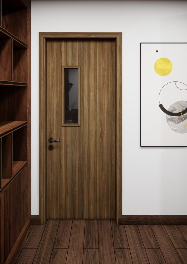 Cửa gỗ chống cháy 1 cánh kính - Cửa Chống Cháy Việt Tín - Công Ty Cổ Phần Đầu Tư Xây Dựng Quốc Tế Việt Tín