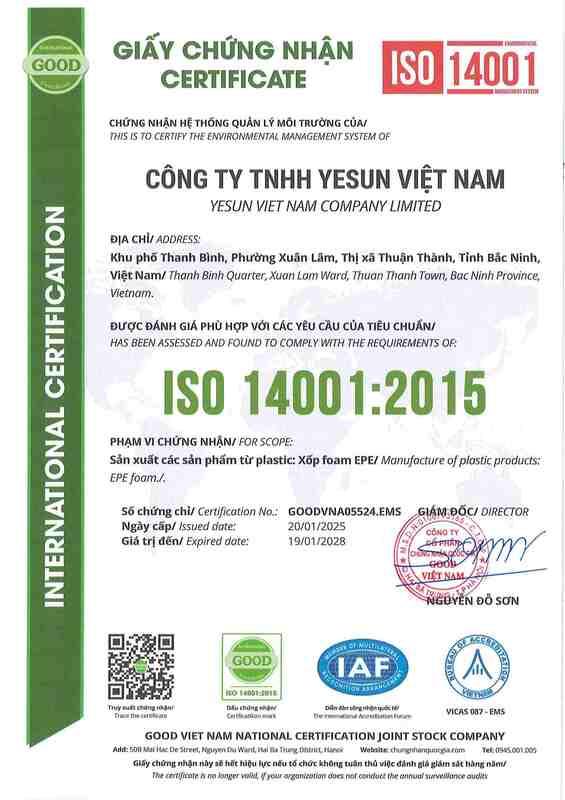 Chứng nhận ISO 14001:2015