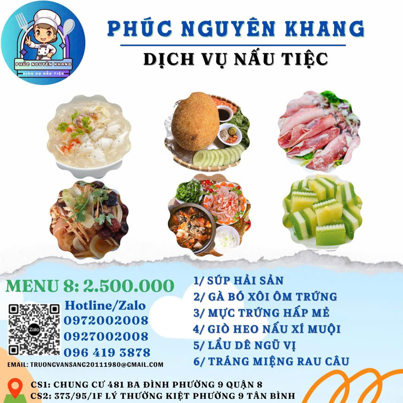 Menu - Dịch Vụ Nấu Tiệc Phúc Nguyên Khang - Công Ty TNHH Tư Vấn Thiết Kế Xây Dựng Trang Trí Nội Thất Nhà Mới