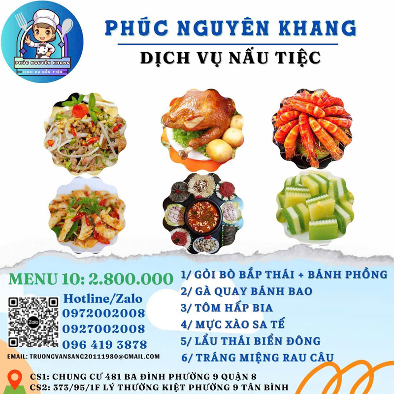 Menu - Dịch Vụ Nấu Tiệc Phúc Nguyên Khang - Công Ty TNHH Tư Vấn Thiết Kế Xây Dựng Trang Trí Nội Thất Nhà Mới