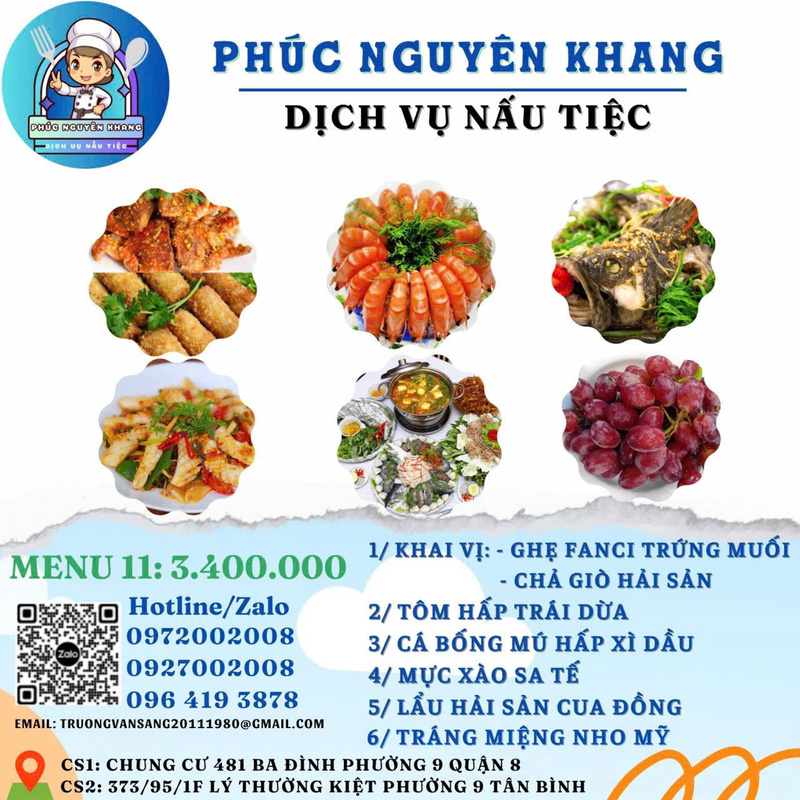 Menu - Dịch Vụ Nấu Tiệc Phúc Nguyên Khang - Công Ty TNHH Tư Vấn Thiết Kế Xây Dựng Trang Trí Nội Thất Nhà Mới