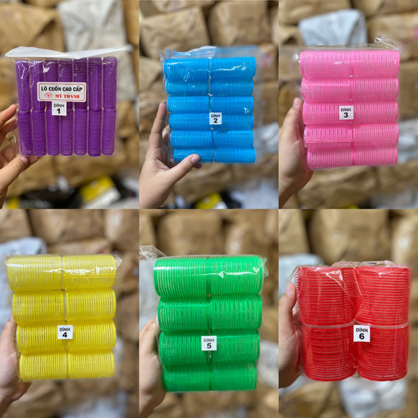 Ống cuốn gai dính đủ cỡ, đủ màu - Lược Lô Cuốn Mỹ Thanh - Hộ Kinh Doanh Mỹ Thanh