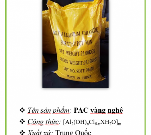 Hóa chất keo tụ PAC