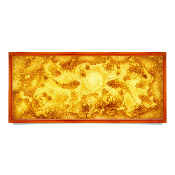 Tranh Cửu Ngư Vọng Nguyệt - Sản Phẩm Từ Dừa Comoon - Công Ty TNHH Comoon