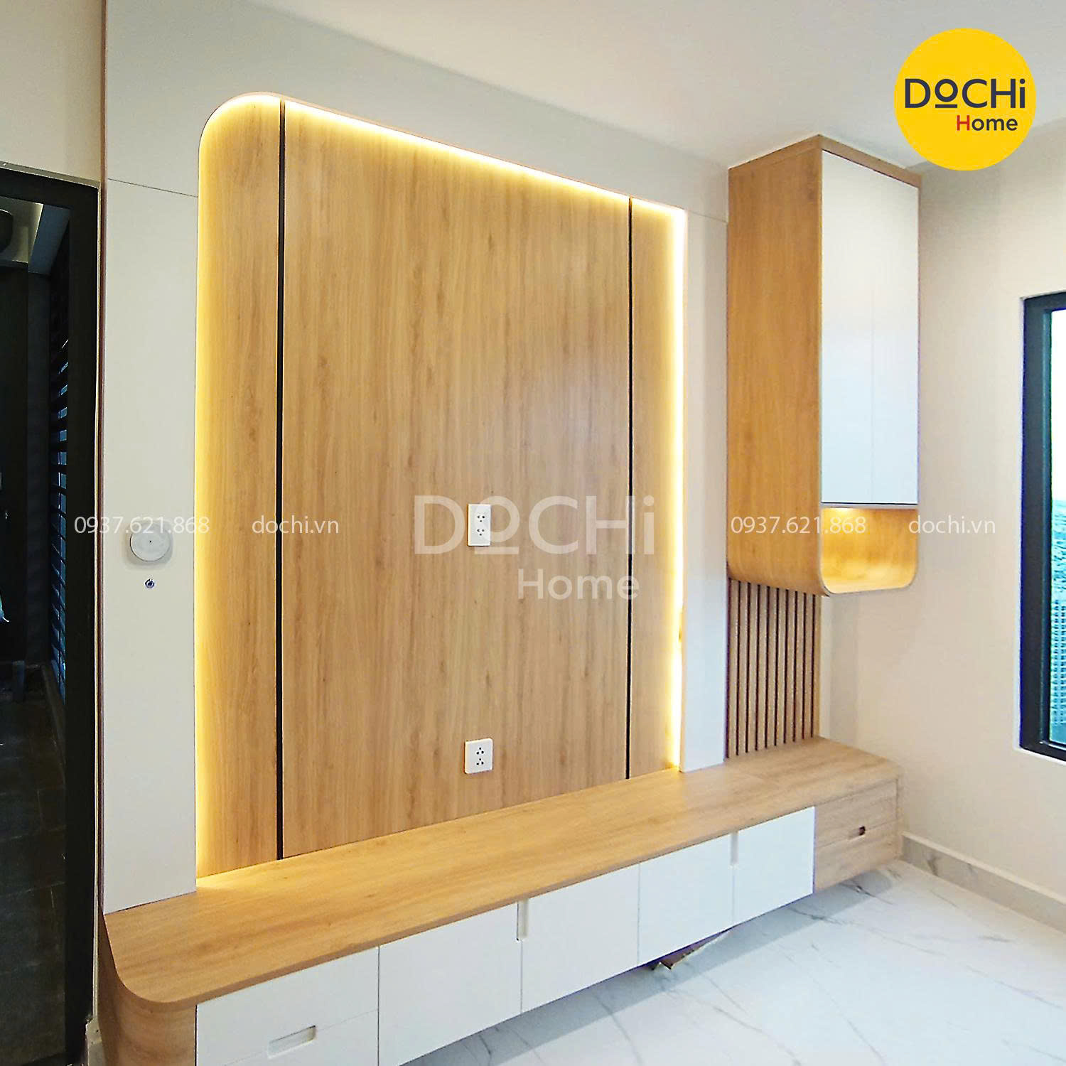 Thi công nội thất phòng khách - Dochi Home - Nhà Máy Thiết Kế, Sản Xuất, Thi Công Nội Thất Căn Hộ - Công Ty TNHH Dochi Home