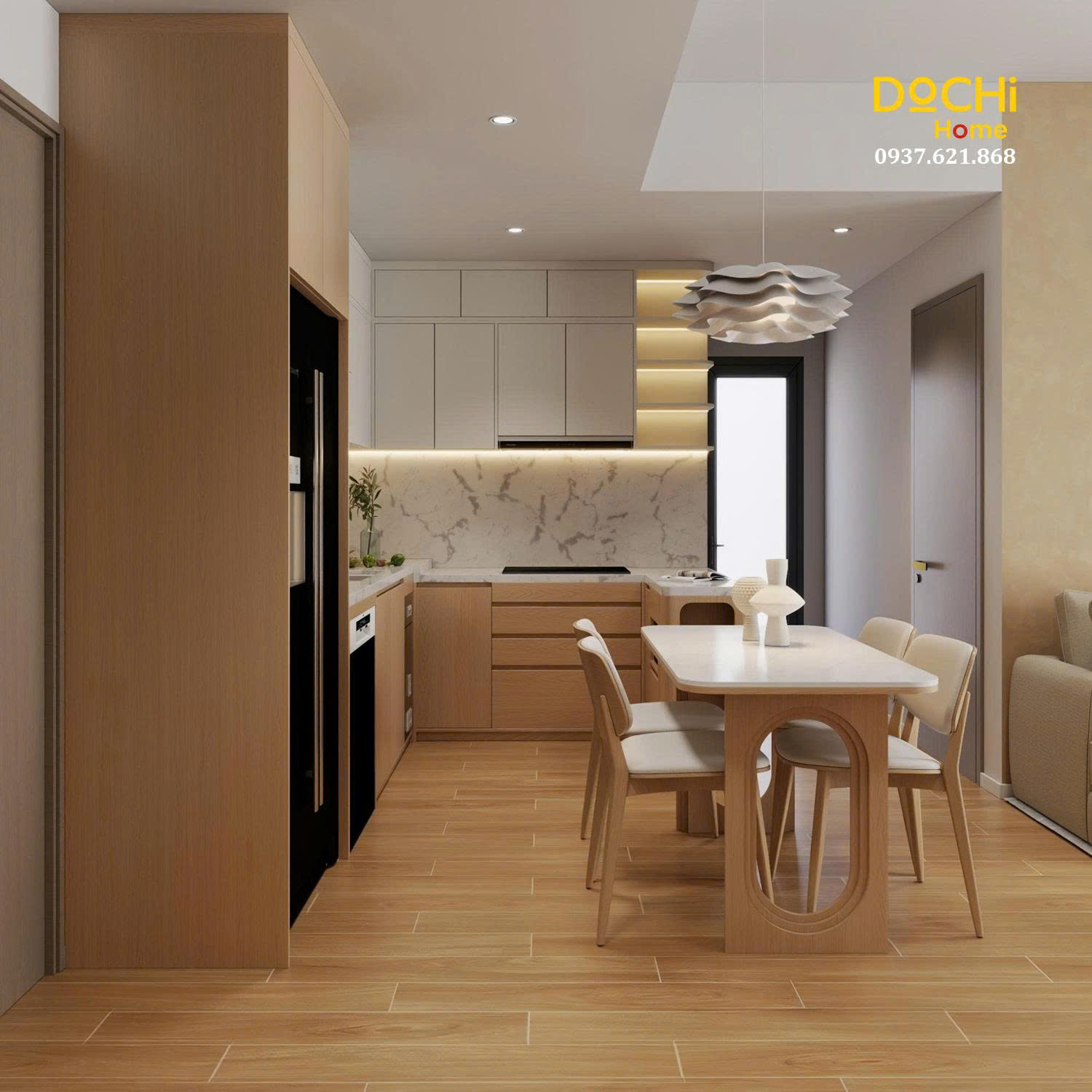 Thiết kế nội thất phòng bếp - Dochi Home - Nhà Máy Thiết Kế, Sản Xuất, Thi Công Nội Thất Căn Hộ - Công Ty TNHH Dochi Home