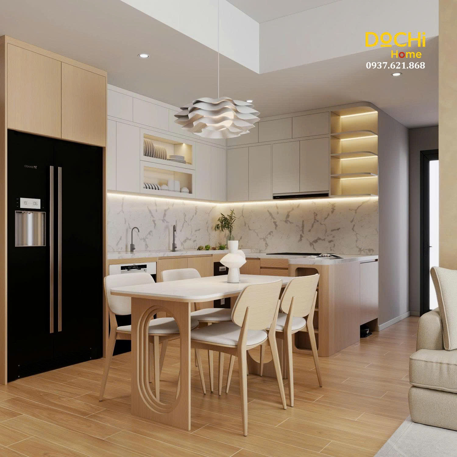 Thiết kế nội thất phòng bếp - Dochi Home - Nhà Máy Thiết Kế, Sản Xuất, Thi Công Nội Thất Căn Hộ - Công Ty TNHH Dochi Home