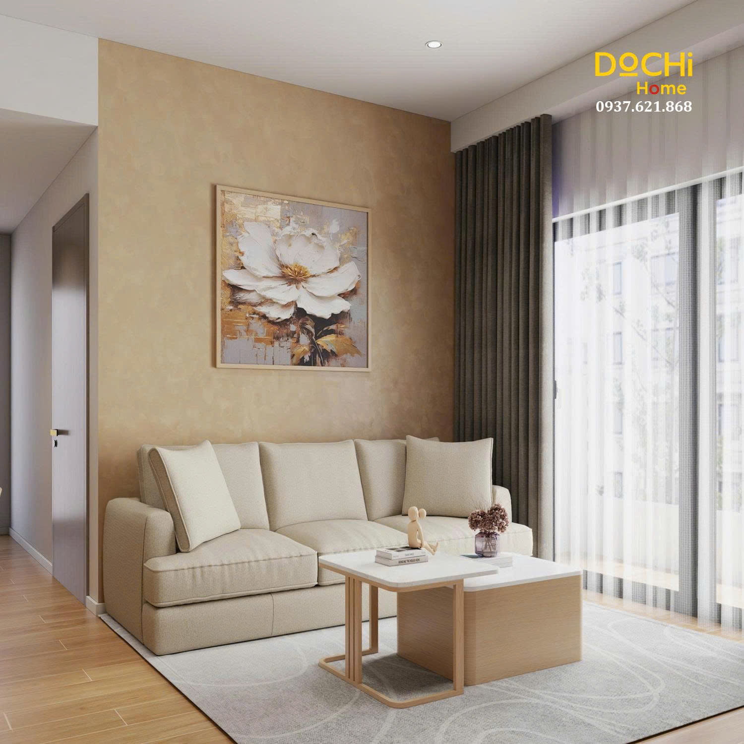 Thiết kế nội thất phòng khách - Dochi Home - Nhà Máy Thiết Kế, Sản Xuất, Thi Công Nội Thất Căn Hộ - Công Ty TNHH Dochi Home