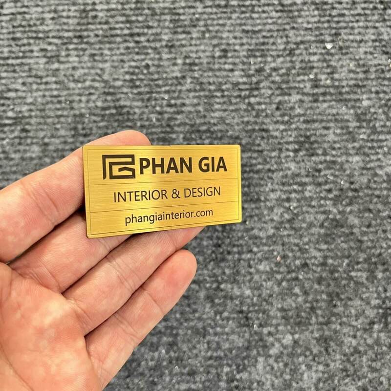 Tem inox vàng xước khắc laser - Tem Nhãn Mạnh Dũng - Công Ty Cổ Phần Quảng Cáo Mạnh Dũng