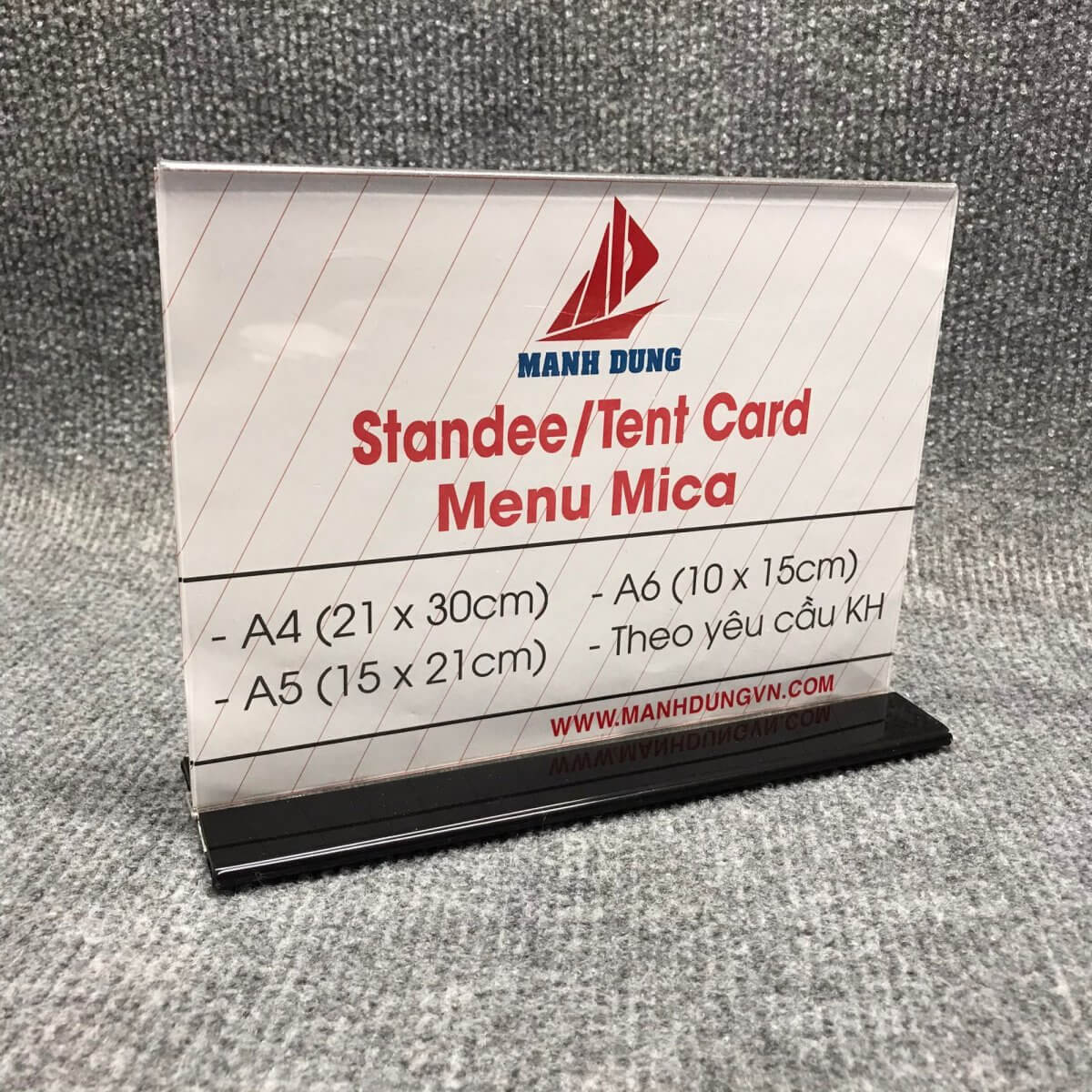 Menu mica A4 chứ T