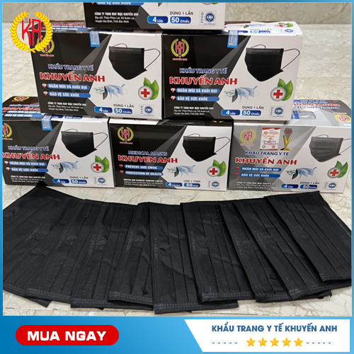 Khẩu trang y tế màu đen 4 lớp