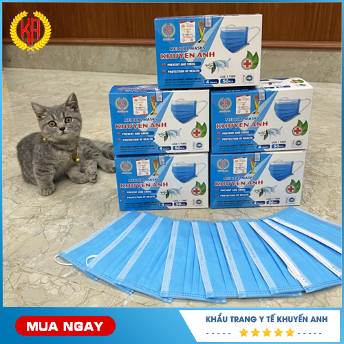 Khẩu trang y tế màu xanh 4 lớp