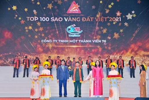 Công ty Z76 nhận giải thưởng TOP 100 Sao Vàng Đất Việt