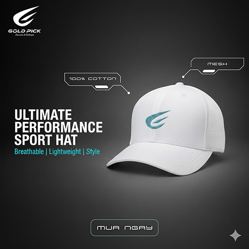 Mũ thể thao Gold Pick - Sport G5 WHITE