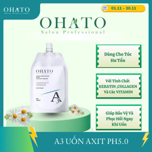 Uốn, duỗi OHato A2 cho tóc yếu