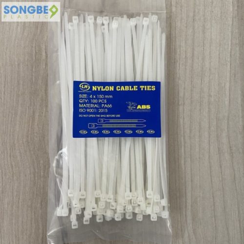 Dây rút nhựa 4x150mm - Thiết Bị Niêm Phong Sông Bé - Hợp Tác Xã Dịch Vụ Vận Tải Sông Bé