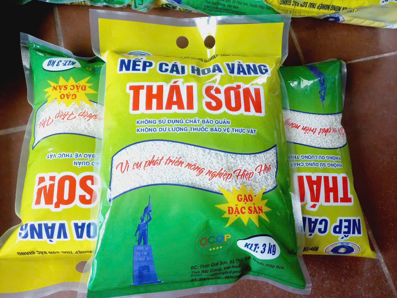Gạo Nếp Cái Hoa Vàng Thái Sơn - Hợp Tác Xã Nông Nghiệp Thái Sơn Bắc Giang