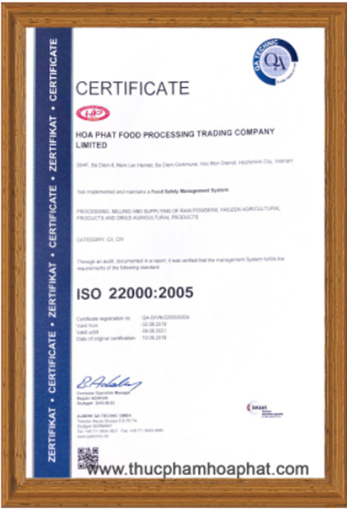 Chứng nhận ISO 22000:2005