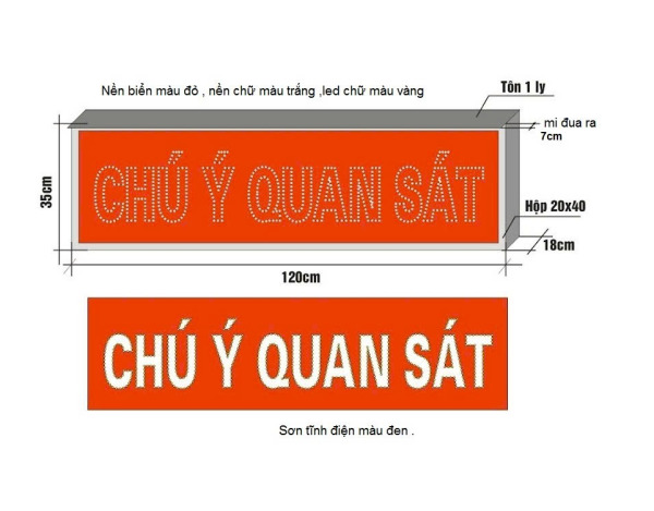 Đèn led “Chú ý quan sát” - Đèn Giao Thông Bách Việt - Công Ty CP Bách Việt