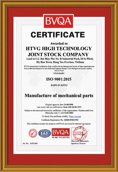 ISO 9001:2015 - Công Ty Cổ Phần Công Nghệ Cao HTVG
