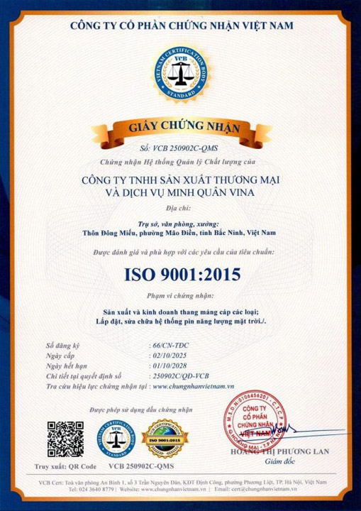 Chứng nhận ISO 9001:2015