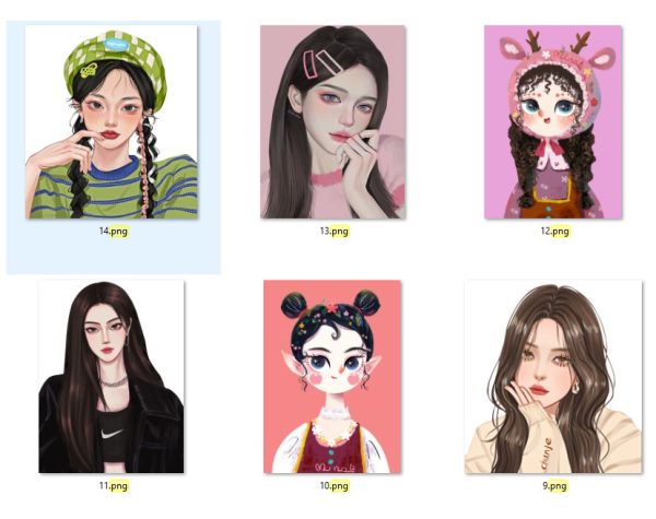 Mẫu in hình cô gái