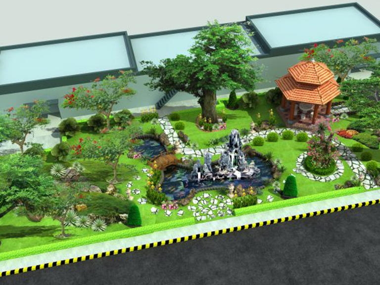 Thi công hoàn thiệt mảng xanh Amway BD - Cây Xanh Green Life - Công Ty TNHH Thương Mại Dịch Vụ Cây Xanh Green Life