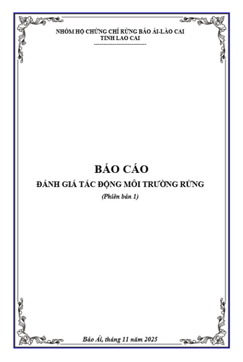 Báo cáo đánh giá tác động môi trường rừng