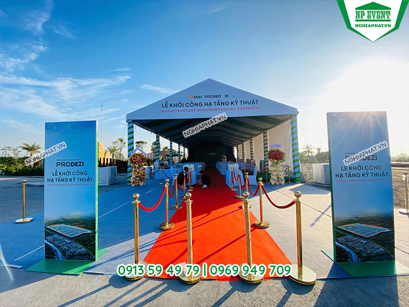 Tổ chức khởi công, động thổ - Cho Thuê Nhà Bạt TP. HCM - Công Ty TNHH Một Thành Viên Nghĩa Phát