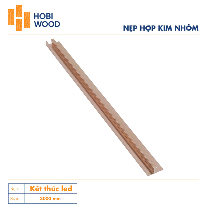 Nẹp nhôm trang trí kết thúc LED màu sâm panh