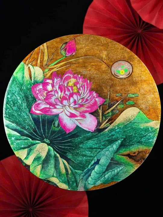 Hộp Hồng Liên sơn mài - Linh Hoa Trà  - Công Ty TNHH Tư Vấn Dịch Vụ Và Thương Mại Văn Lê