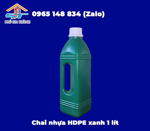 Chai nhựa HDPE xanh 1L