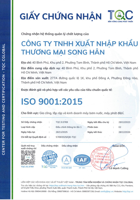 Chứng nhận ISO 9001:2015