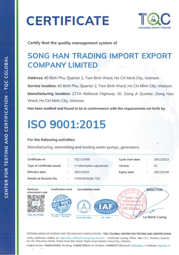 Chứng nhận ISO 9001:2015