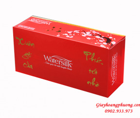 Khăn hộp tết Watersilk hoa Đào