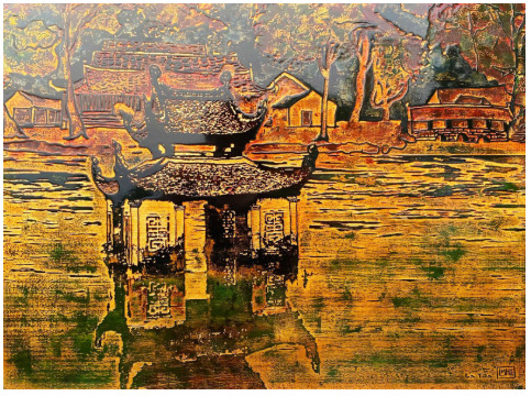 Tranh Thủy Đình - Chùa Thầy - Tranh Sơn Dầu La Toa - Công Ty Cổ Phần La Toa