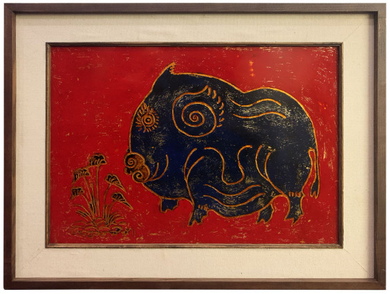 Tranh lợn - Kim hoàng - Tranh Sơn Dầu La Toa - Công Ty Cổ Phần La Toa