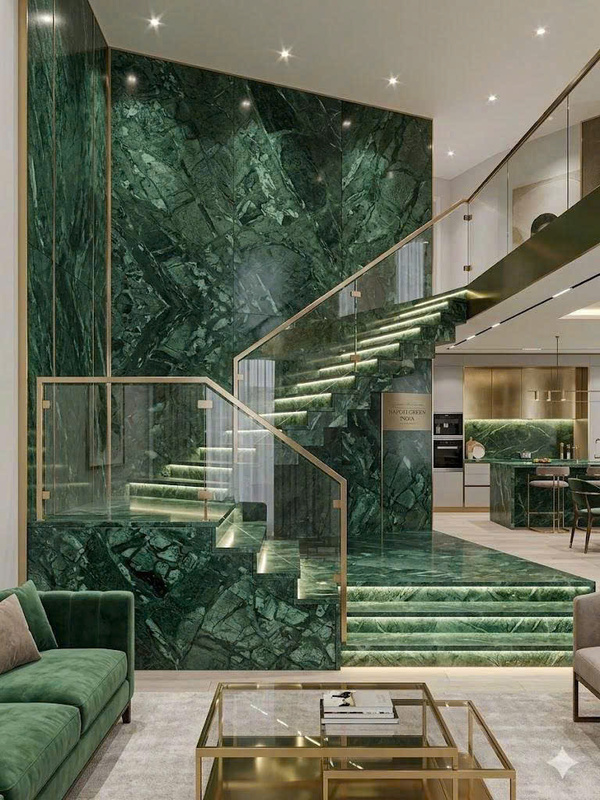 Đá Marble Verde Guatemala xanh