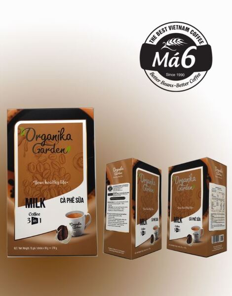Cà Phê Organika Garden - Cà phê sữa 3in1 (18gr x 15 gói) / hộp
