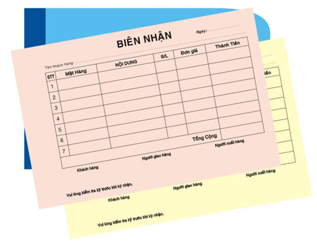 Sổ biên nhận - Cơ Sở In Vinh Phát