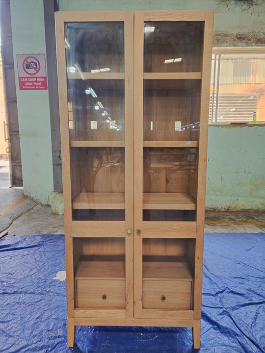 Tủ kính trưng bày gỗ