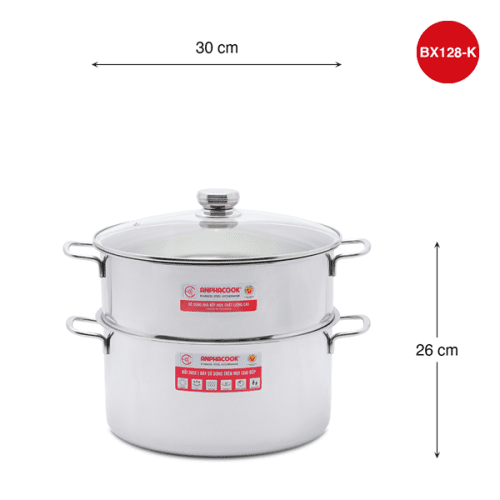 Bộ xửng hấp inox 1 đáy 28