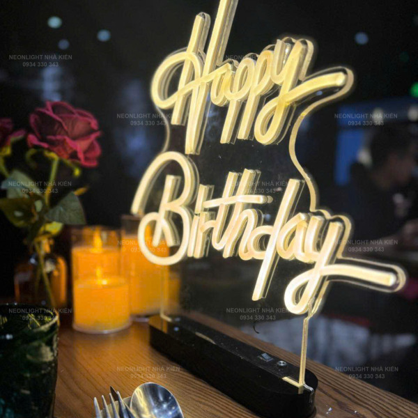Đèn Led Neon Happy Birthday để bàn