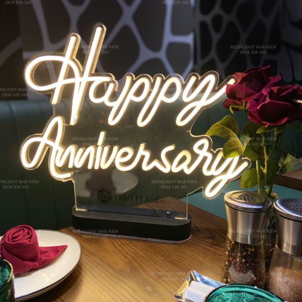 Đèn Led Neon để bàn - Happy Anniversary