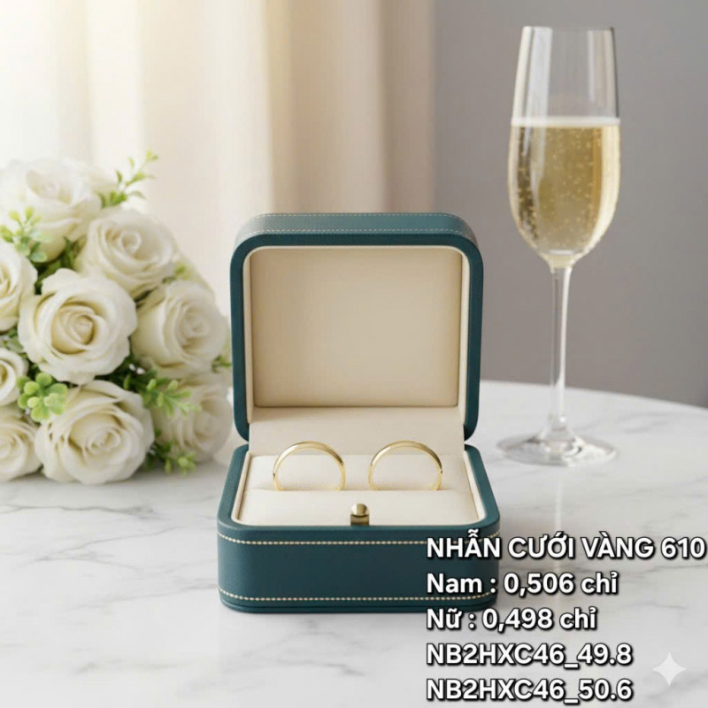 Nhẫn cưới vàng NB2HXC46