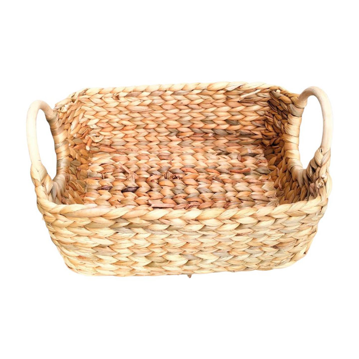 Giỏ bầu dục tay cầm mây