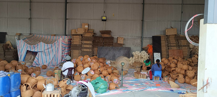 Hình ảnh xưởng sản xuất sản phẩm từ mây tre