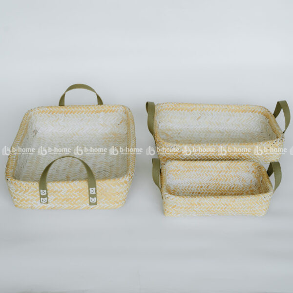 Bộ 3 giỏ đan hình chữ nhật - Đồ Mây Tre Mỹ Nghệ B-Home - Công Ty Cổ Phần Xuất Nhập Khẩu B-Home