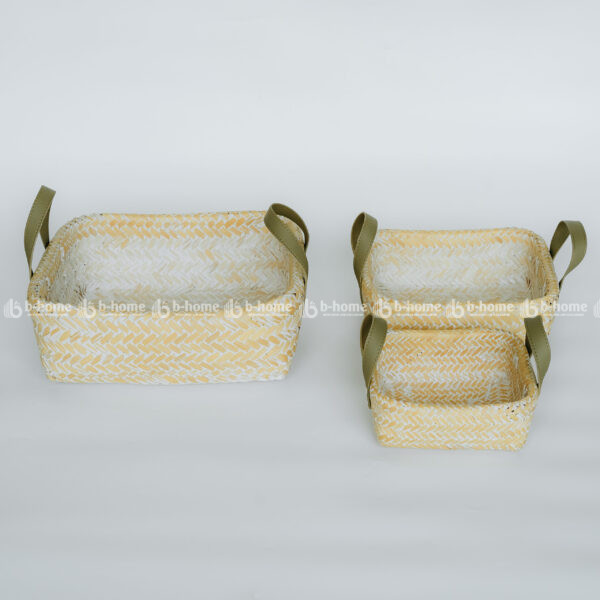 Bộ 3 giỏ đan tre hai lớp có tay cầm - Đồ Mây Tre Mỹ Nghệ B-Home - Công Ty Cổ Phần Xuất Nhập Khẩu B-Home